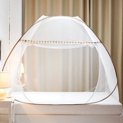 Student Dormitory Free Installation of Zippers and Single Door Mosquito Nets, Size:150x200x150 cm, Color:Encrypted Light Brown