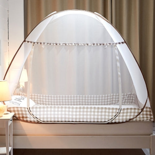 Student Dormitory Free Installation of Zippers and Single Door Mosquito Nets, Size:180x200x150 cm, Color:English Lange Light Brown