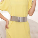 Plating Full Metal Sheet Ladies Slim Decorative Belt Retro Simple Belt, Size:77 x 7cm(Silver)