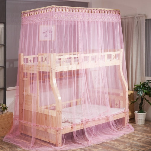 Double-layer Bunk Bed Telescopic Support Floor-to-child Bed Mosquito Net, Size:120x190 cm( Pink)