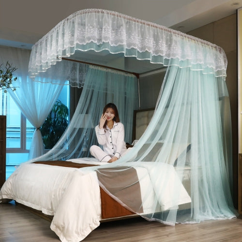 U-shaped Guide Bracket Encryption Thickening Household Mosquito Net, Size:150x200 cm(Mint Green)