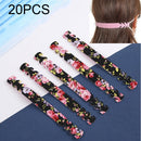 20 PCS Adjustable Face Mask Ear Band Rope Anti-slip PU Leather Extension Buckle Hood(Flower Color)