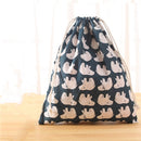 Reusable Shopping Bag Printing Unisex Foldable Cotton Drawstring Storage Bag, Size:L(Polar bear)