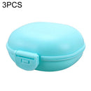 3 PCS Bathroom Dish Plate Case Home Shower Travel Hiking Holder Container Soap Box(blue)