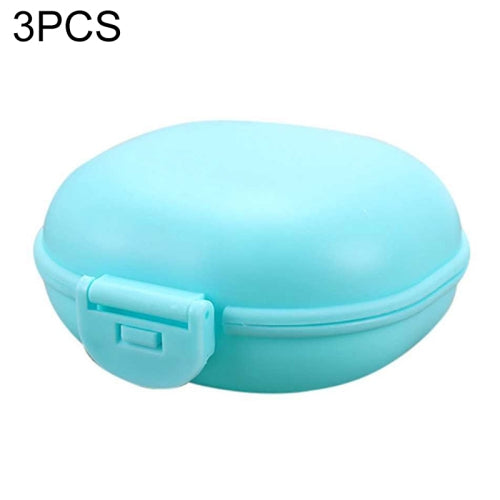 3 PCS Bathroom Dish Plate Case Home Shower Travel Hiking Holder Container Soap Box(blue)