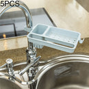 5 PCS Multifunctional Bathroom Faucet Drain Rack Soap Box Rag Hook(Blue)