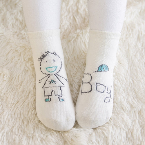 3 Pairs Newborn Socks Cartoon Cotton Baby Socks, Size:8-10CM(Boy)