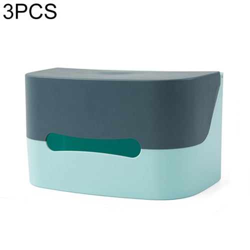 3 PCS Toilet Paper Towel Racks Household Punch-free Sanitary Tray Creative Waterproof Paper Roll Reel(Green)