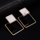 Punk Geometric Marble Stud Earring Women Party Jewelry(square)