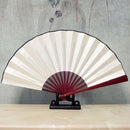 8 inch Pure Color Blank Silk Cloth Folding Fan Chinese Style Calligraphy Painting Fan(White)
