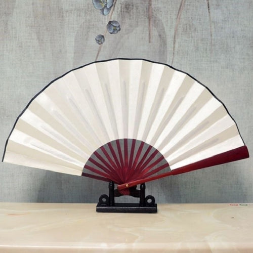 8 inch Pure Color Blank Silk Cloth Folding Fan Chinese Style Calligraphy Painting Fan(White)