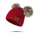 Children Winter Hat For Girls Knitted Beanies Thick Baby Hat Infant Toddler Warm Cap(Red)