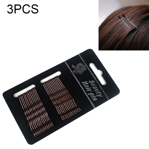 3 Sets Women Drip Invisible Hair Grips Curly Wavy Bobby Pins Daily Use Wedding Party Hair Maker(Light Yellow Gold Color)