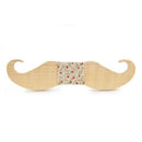 Men Wooden Beard Shape Bow Tie Suit Accessories(FM115 Green Floral)