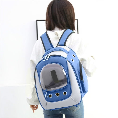 Pet Going Out Space Backpack Portable Breathable Large Capacity Backpack(Blue)