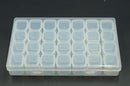 28 Slots Manicure Tool Storage Box Dustproof Independent Compartment Mini Drill Box Jewelry Box PP Pill Box(Transparent)