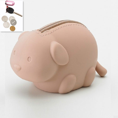 Portable Mini Fun Animal Silicone Simple Wallet, Style:Dog