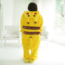 Adults Animal Pajamas Set Cartoon Women Men Winter Unisex Flannel Stitch Pajamas, Color:Pikachu(M)