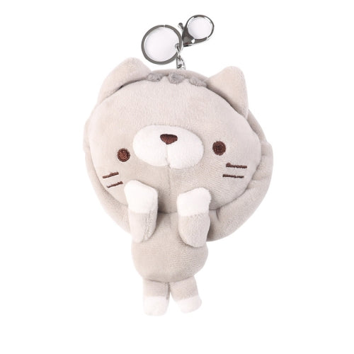 Plush Coin Purse Cartoon Small Wallet Key Coin Storage Bag(Silvery Gray)
