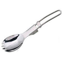 2 PCS Outdoor Camping Hiking Stainless Steel Metal Fork Spoon Tableware Cookout Picnic Folding Spork