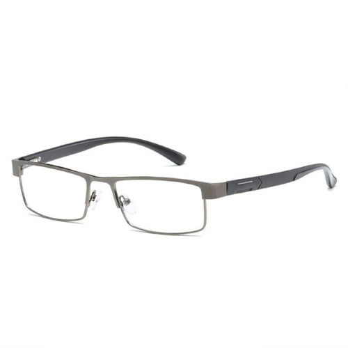 Simple Matel Frame Reading Glasses Hyperopia Eyeglasses +3.00D(Gun-color)