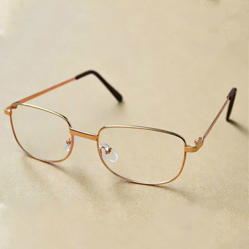 Full Metal Frame Resin Lenses Presbyopic Glasses Reading Glasses +3.50D(Gold)