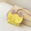 Girls PU Coin Purse Bag Wallet Kids Rabbit One Shoulder Bag Small Coin Purse(Yellow)