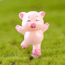 5 PCS Piglet Family Cartoon Resin Crafts, Style:Running Pig