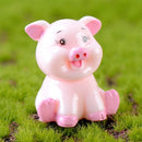 5 PCS Piglet Family Cartoon Resin Crafts, Style:Pink Pig