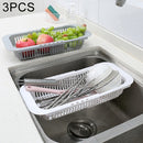 3 PCS Retractable Kitchen Sink Plastic Square Drain Rack Dishes Vegetable Storage Rack Random Color Delivery