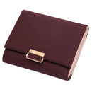 Luxury Wallet Female Leather Women Leather Purse Plaid Wallet Ladies Hot Change Card Holder Coin Small Purses for Girls(Wine red)