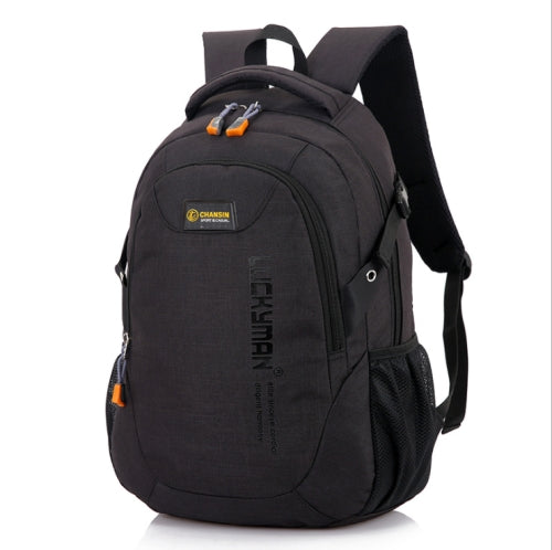 Unisex Waterproof Polyester Backpack School Bag Casual Business Laptop Backpack(Black)
