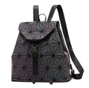 Women Laser Luminous Backpack School Hologram Geometric Fold Student School Bags, Size:36x13x32cm(Luminous hexagon)