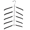 Multilayer Fish Bone Shape Stainless Steel Clothing Storage Racks Clothes Hanger Wardrobe Laundry Drying Rack(Black)