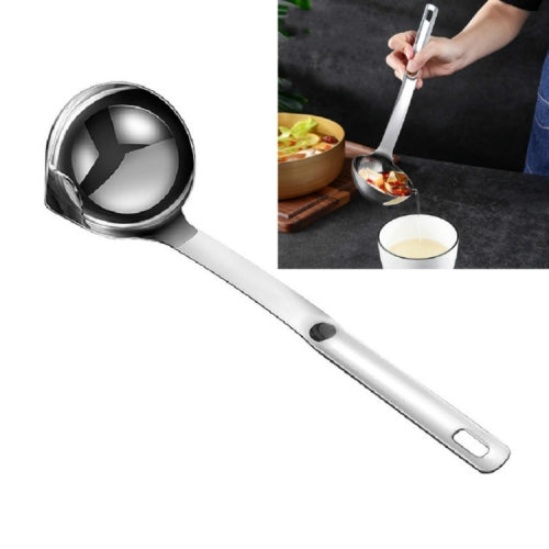 Stainless Steel Greaseproof Spoon Home Kitchen Oil Filter Spoon Long Handle Hot Pot Soup Spoon