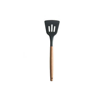 Silicone Wood Handle Spatula Heat-resistant Soup Spoon Non-stick Special Cooking Shovel Kitchen Tools Leak Shovel