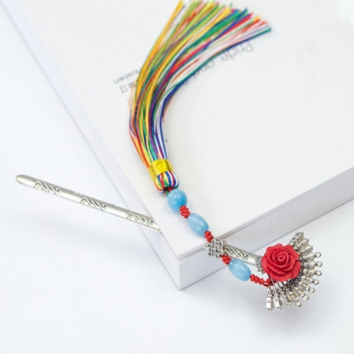 Creative Classical Metal Tassel Fan Bookmark