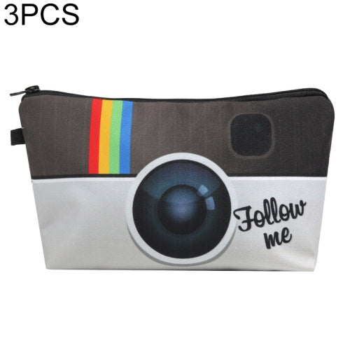 3 PCS Printing Makeup Bags With Multicolor Pattern Cute Cosmetics Pouchs For Travel Ladies Pouch Women Cosmetic Bag(hzb707)