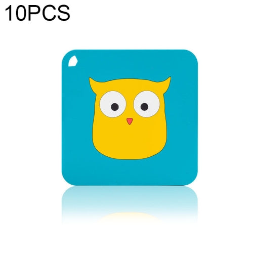 10 PCS Anti-scald and Heat-resistant Placemats Home Waterproof and Oil-proof Table Mats Silicone Coasters, Size:Large, Style:Owl