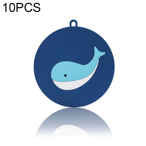 10 PCS Anti-scald and Heat-resistant Placemats Home Waterproof and Oil-proof Table Mats Silicone Coasters, Size:Large, Style:Whale