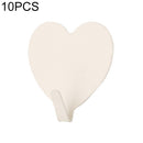 10 PCS Love Heart Hook Stainless Steel Heart Shaped Room Decoration Hook(White)