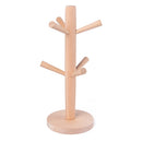 Solid Wood Six-claw Mug Holder Creative Cup Drain Rack, Style:Round Base
