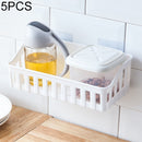 5 PCS Wall-mounted Washbasin Storage Basket Bathroom Rack(White)