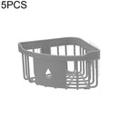 5 PCS Kitchen Sink Toilet Bathroom Wall Racks Washstand Triangle Plastic Storage Rack(Dark Grey)