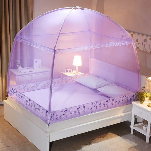 Household Zipper Foldable Yurt Mosquito Net, Size:180x220 cm(Purple)