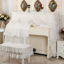 Lace Embroidered Piano Full Dust Cover, Size: 153x33x120cm Sigle Seat(White)