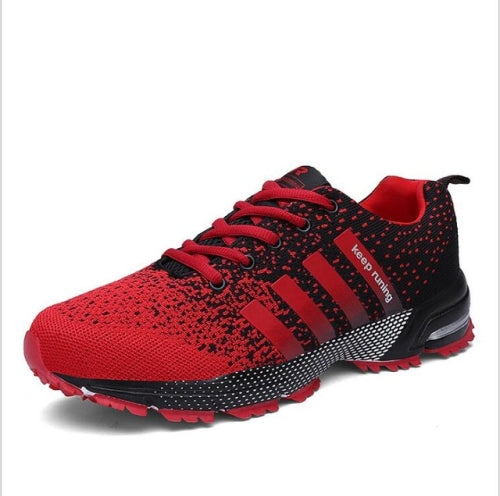 Outdoor Antiskid Breathable Trekking Hunting Tourism Mountain Sneakers Casual Shoes, Shoe Size:35(Black and Red)