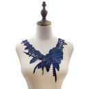 Lace Flower Embroidered Collar Fake Collar Clothing Accessories, Size: 31 x 30cm, Color:Navy