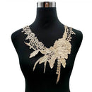 Lace Flower Embroidered Collar Fake Collar Clothing Accessories, Size: 31 x 30cm, Color:Brown