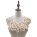 Beige Milk Silk Lace Embroidered Collar Three-dimensional Hollow Fake Collar DIY Clothing Accessories, Size: 32 x 32cm
